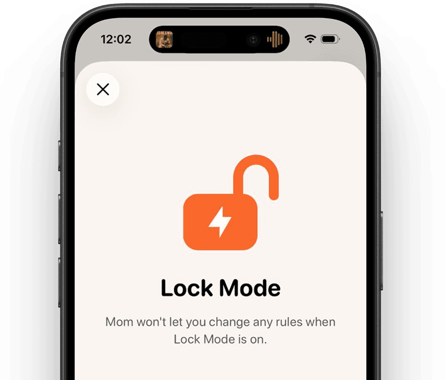 Mom Clock lock mode blocking screen